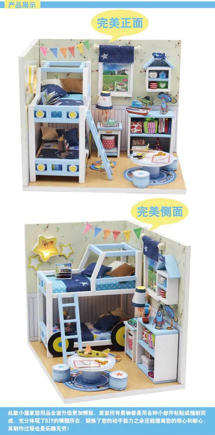M019 Кукольный дом DIY Миниатюрный 3D спальня деревянные головоломки Кукольный домик miniaturas Мебель Кукольный дом