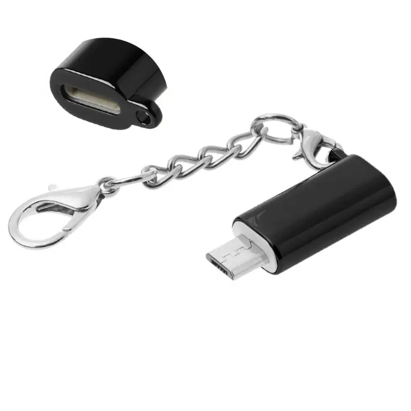 Адаптер-переходник для samsung Xiaomi Lightning 8 Pin Female to Micro USB Male - Цвет: Черный