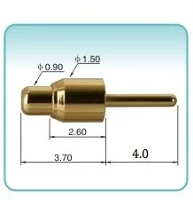 100pcs Spring Loaded Pogo Pin Connector Barrel Diameter 1.5 mm Through Holes PCB Height 3.7 mm Vertical 1.5 x 7.7 mm Outline