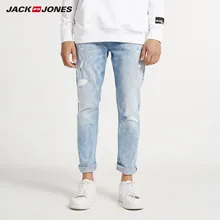 JackJones Для мужчин узкие обтягивающие свободного кроя рваные укороченные джинсы Для Мужчин's джинсовые штаны 218332607