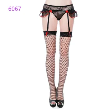 

2 Pair Women Lenceria Sexy Lingerie Erotic Garter Belt Sheer Fishnet Lace Stockings Harness Garter Stockings with Suspender Belt