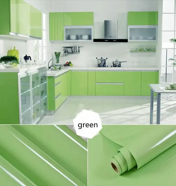 PVC Self adhesive Wallpapers Rolls Modern Kitchen Wall Papers Cupboard