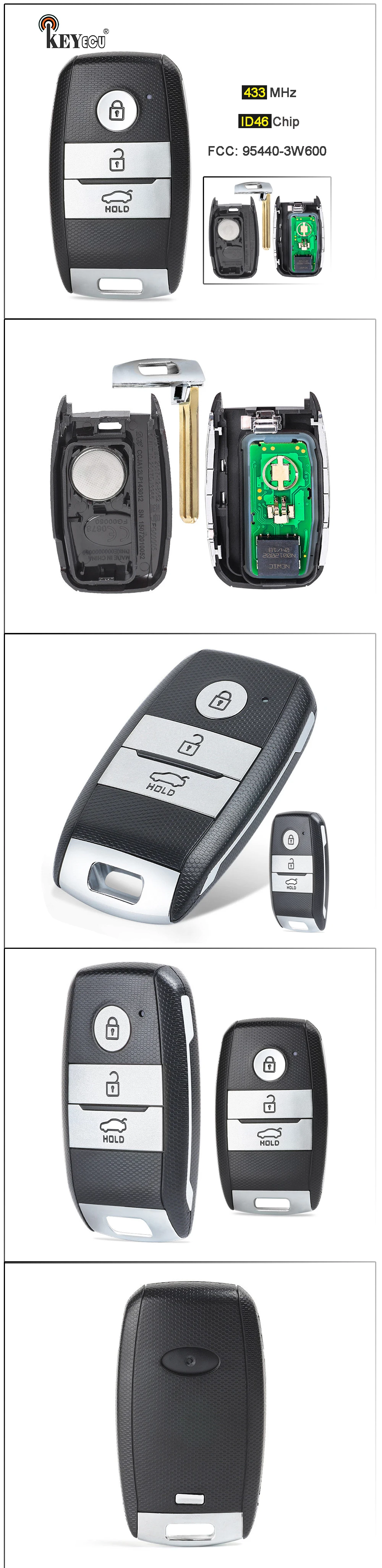 Keyforkess 433MHz ID46 Chip ID FCC: sostituzione muslimex 3 pulsanti chiave per auto a distanza portachiavi per auto a distanza per Kia K5 Sportsge - HTB177FJXfvsK1RjSspdq6AZepXau