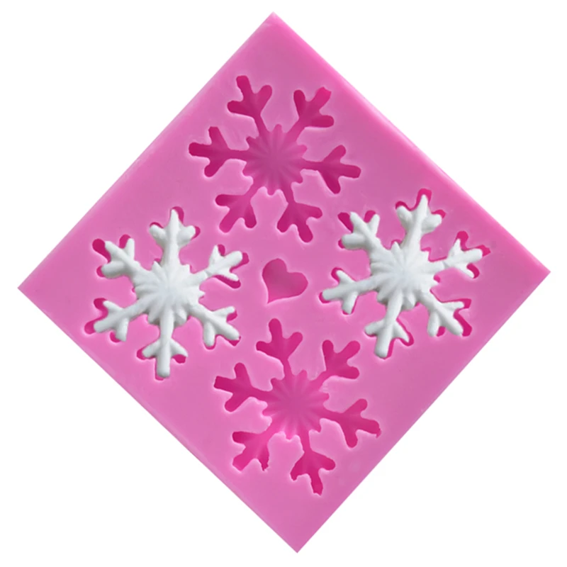 Snowflake Chocolate Mold Soap Silicone Ice Tray Cake Christmas Mould S9I9 