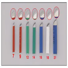shipping100pcs Китай синий постоянный Макияж брови руководство лезвие Иглы для татуажа для 3D Вышивка microblading татуировка перо