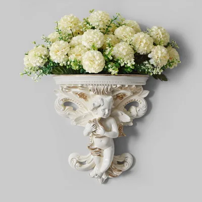 20 шт. искусственные цветы гортензии с 1 шт. настенная ваза для цветов домашняя настенная статуя украшение для ваз Современный Свадебный декор - Цвет: 3