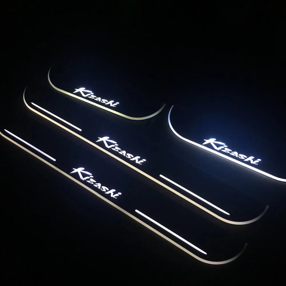 RQXR led движущиеся двери потертости для Suzuki Kizashi динамический порог пластина плоская подкладка наложения потока/фиксированный свет, 4 шт