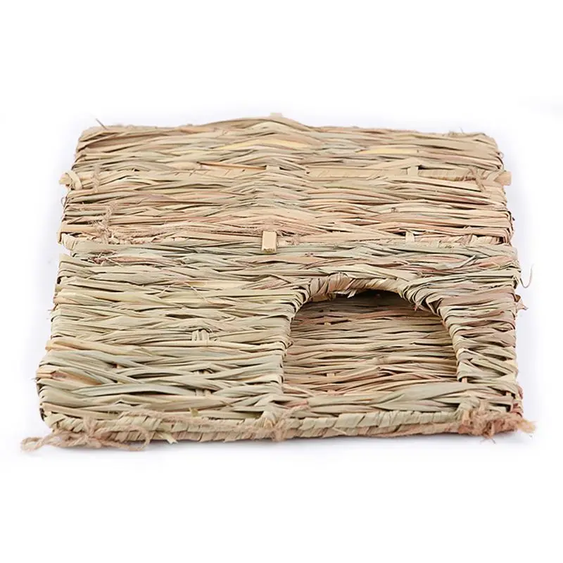 

Folding Straw House DIY Rabbit Hamster Hedgehog Guinea Pig Handmade Grass Nest Supplies