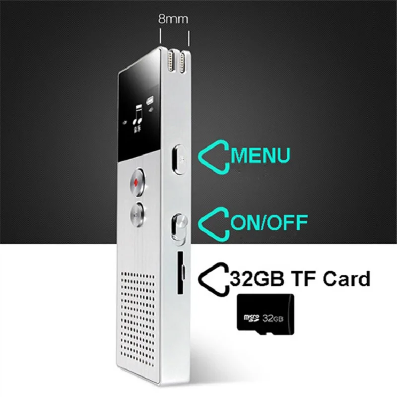 BENJIE C6 8GB Digital Voice Recorder 15m Professional Audio Recorder Portable One Key Recorder With Loudspeaker 28 languages