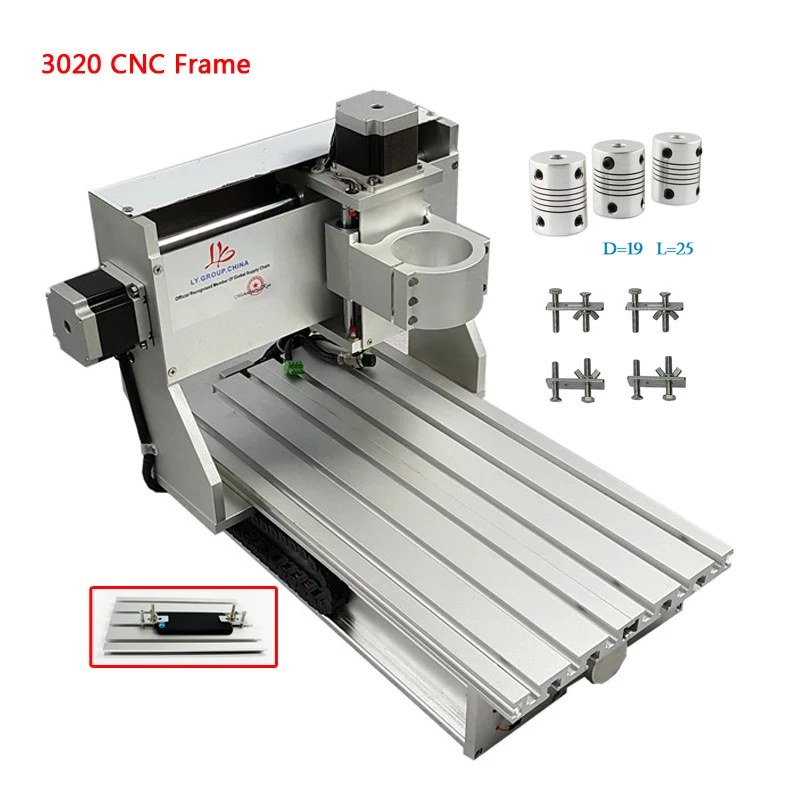 

DIY CNC 3020 frame desktop cnc engraving machine wood router lathe with motor