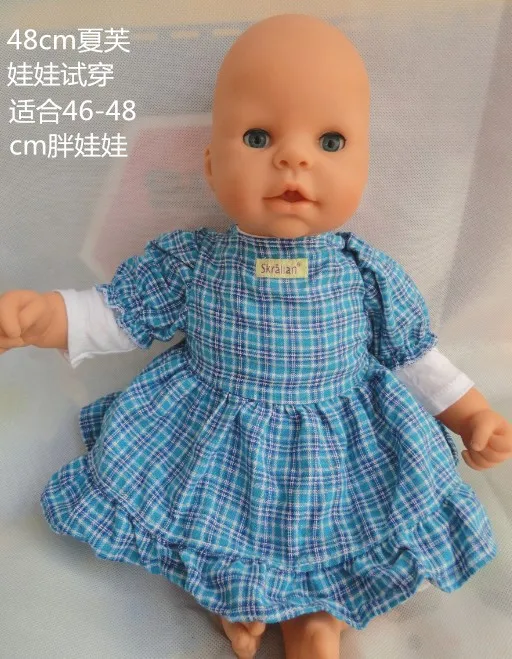 Doll Accessories Bottom clothing checkered skirt Wear fit 46cm Baby Born zapf for doll girls Gift
