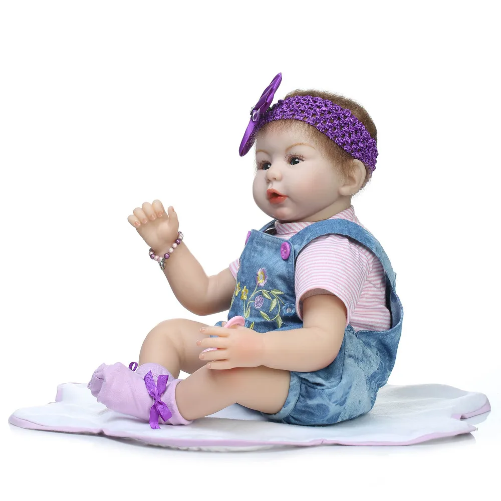 55 см npkcollection новые силиконовые Reborn Baby Doll Игрушечные лошадки реалистичные Kawaii для новорожденных-Кукла реборн подарок на день рождения для