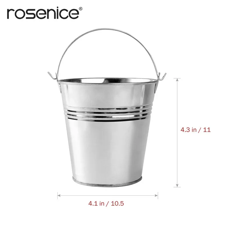 ROSENICE 6pcs Portable Mini Tinplate Beer Ice Bucket Champagne Wine