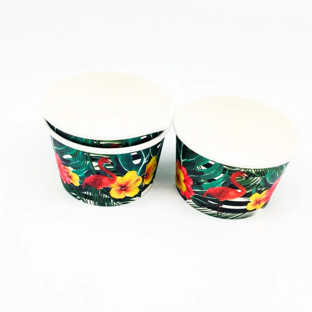 

10pcs/lot Flamingo ice cream cup bowls Flamingo disposable cups pink flamingo party supplies ice cream cups