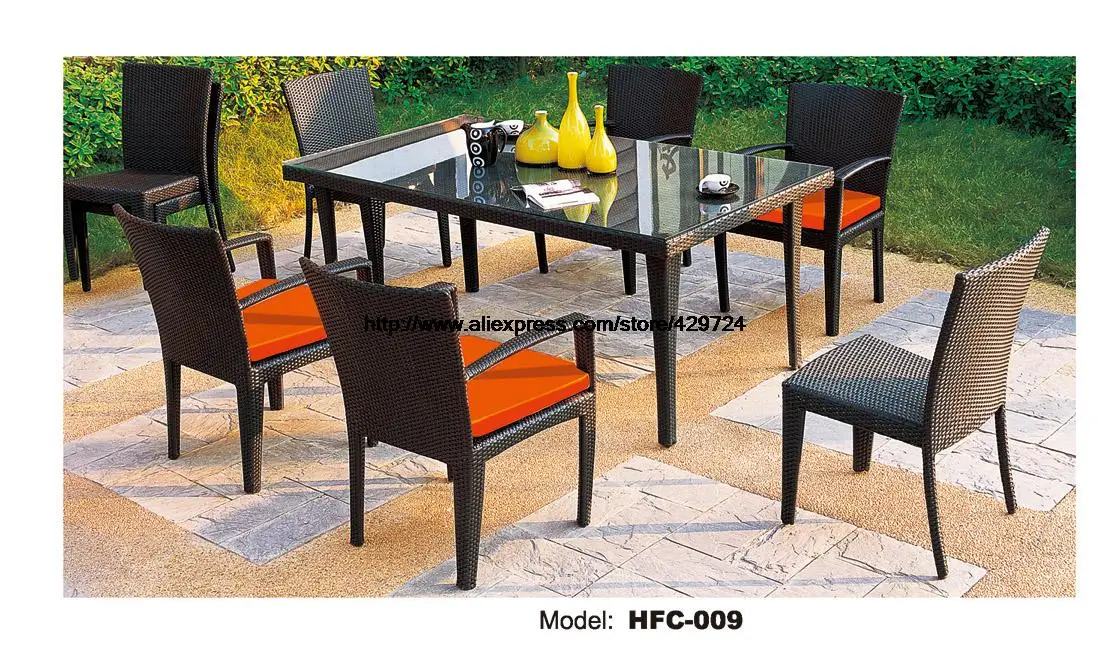 Factory Price 6 PCS Garden desk Table chairs balcony ...