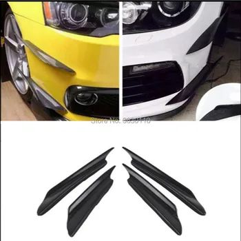 

4pcs Car Front Bumper Deflector Lip Splitter Fins Canards Body Spoiler Plastic