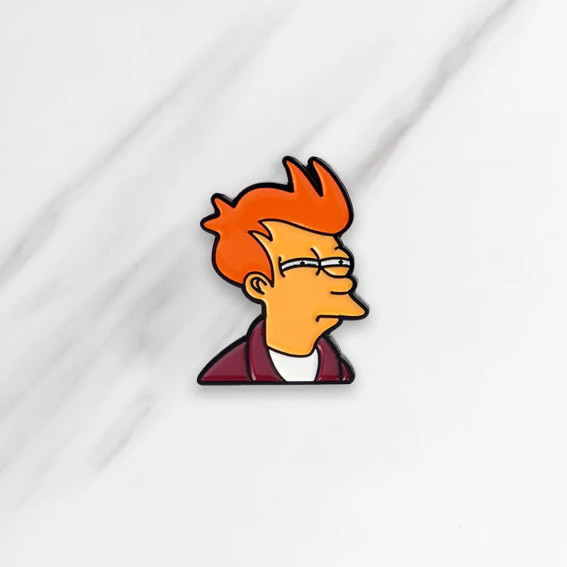 Futurama Philip J. Fry эмалированные Броши Старая школа Кнопка булавки для одежды сумка со значком мультфильм ювелирные изделия подарок для друзей детей