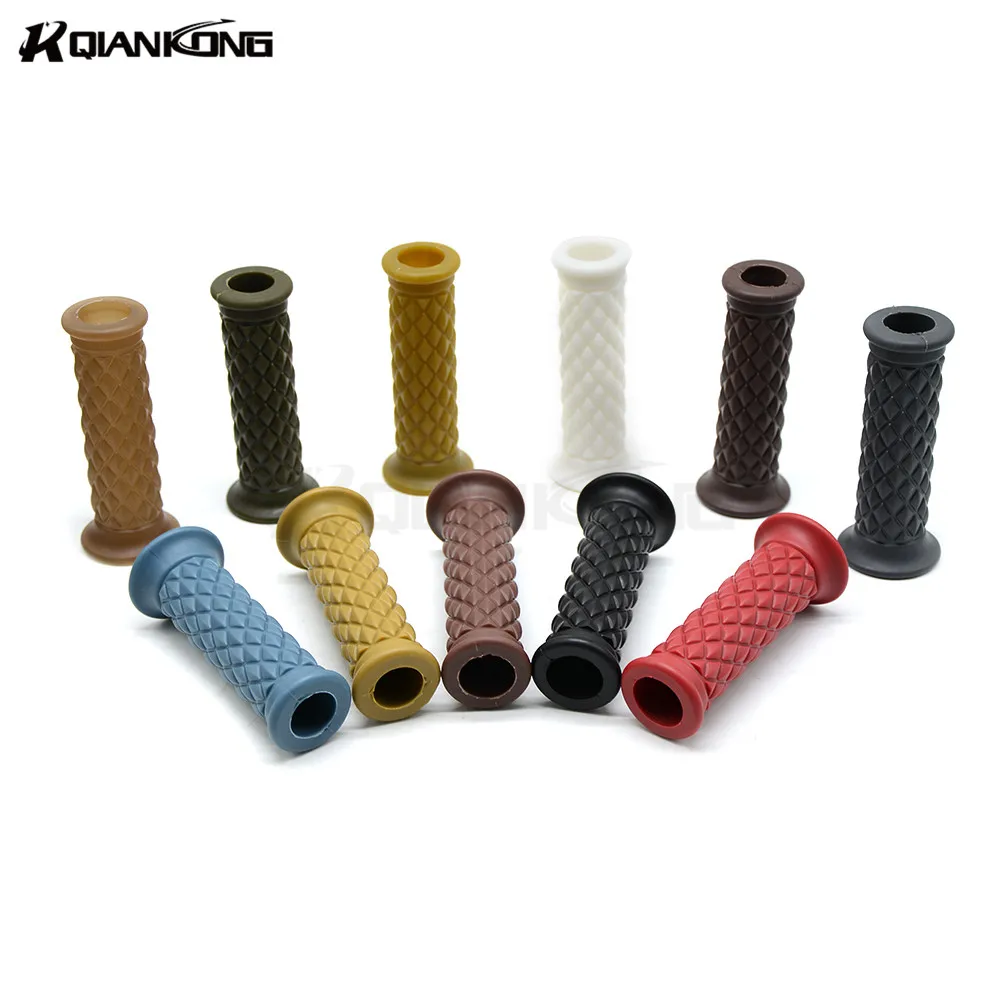 

22MM 25MM rubber motorcycle handle grip for Harley 11 colors available hot retro colorful decal motobike handlebar moto grips