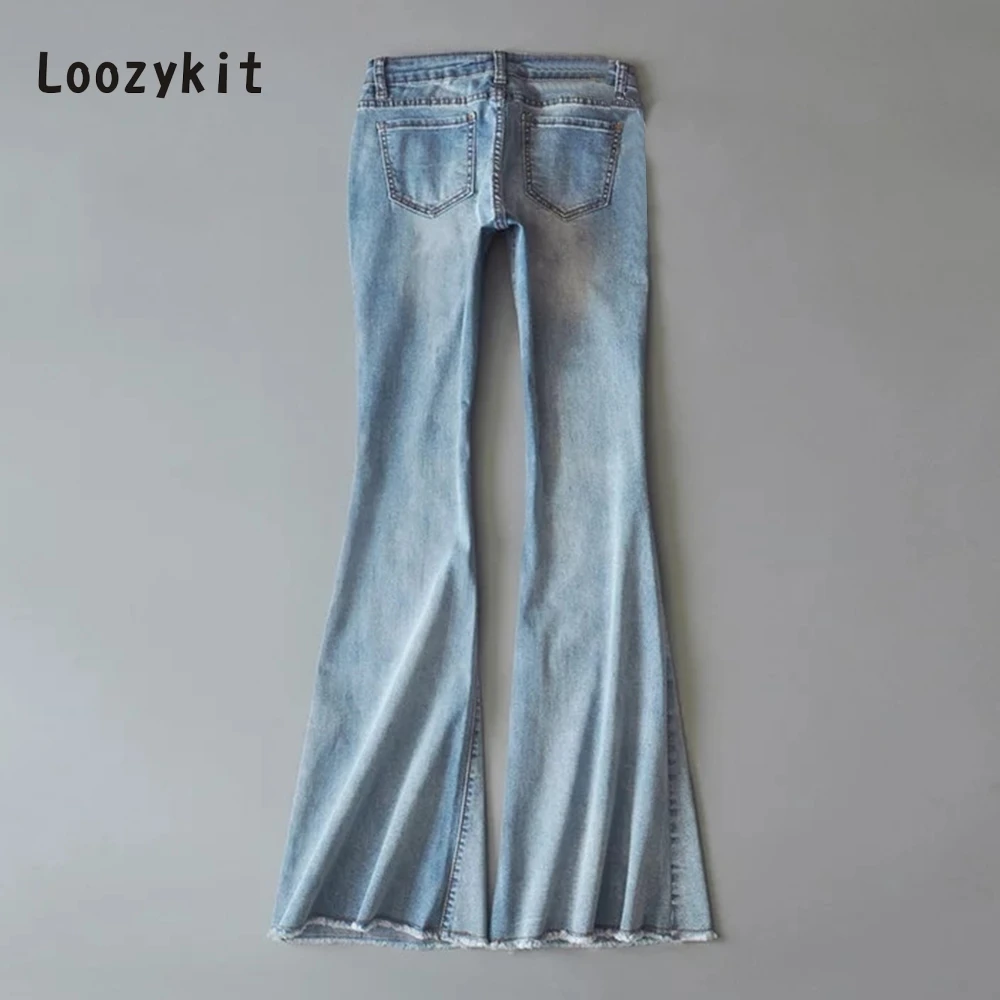 LOOZYKIT 4XL джинсы больших размеров повседневные узкие брюки с высокой талией узкие женские джинсовые брюки Широкие брюки vaqueros mujer