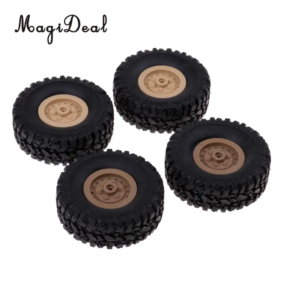 Set/4pcs Wheel Rim Tires for RC 1:16 Crawler Car WPL B-1/B-24/C-14/C-24/B-16 Truck Model Parts