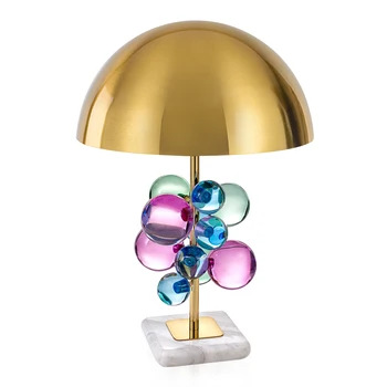 

New arrival table lamp marble High quality colorful crystal ball desk lamp for bedroom foyer study lighting fixture E27 LED lamp