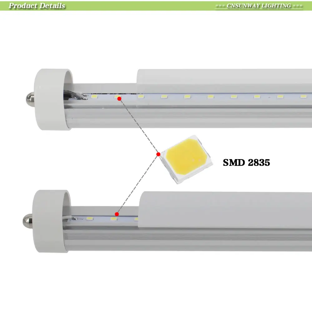 8ft светодиодный трубки огни t8 fa8 одного пальца 8 футов светодиодный light tube 45 w 4800lm 2370 мм 2,4 м светодиодный люминесцентные лампы AC85-265V 25 шт