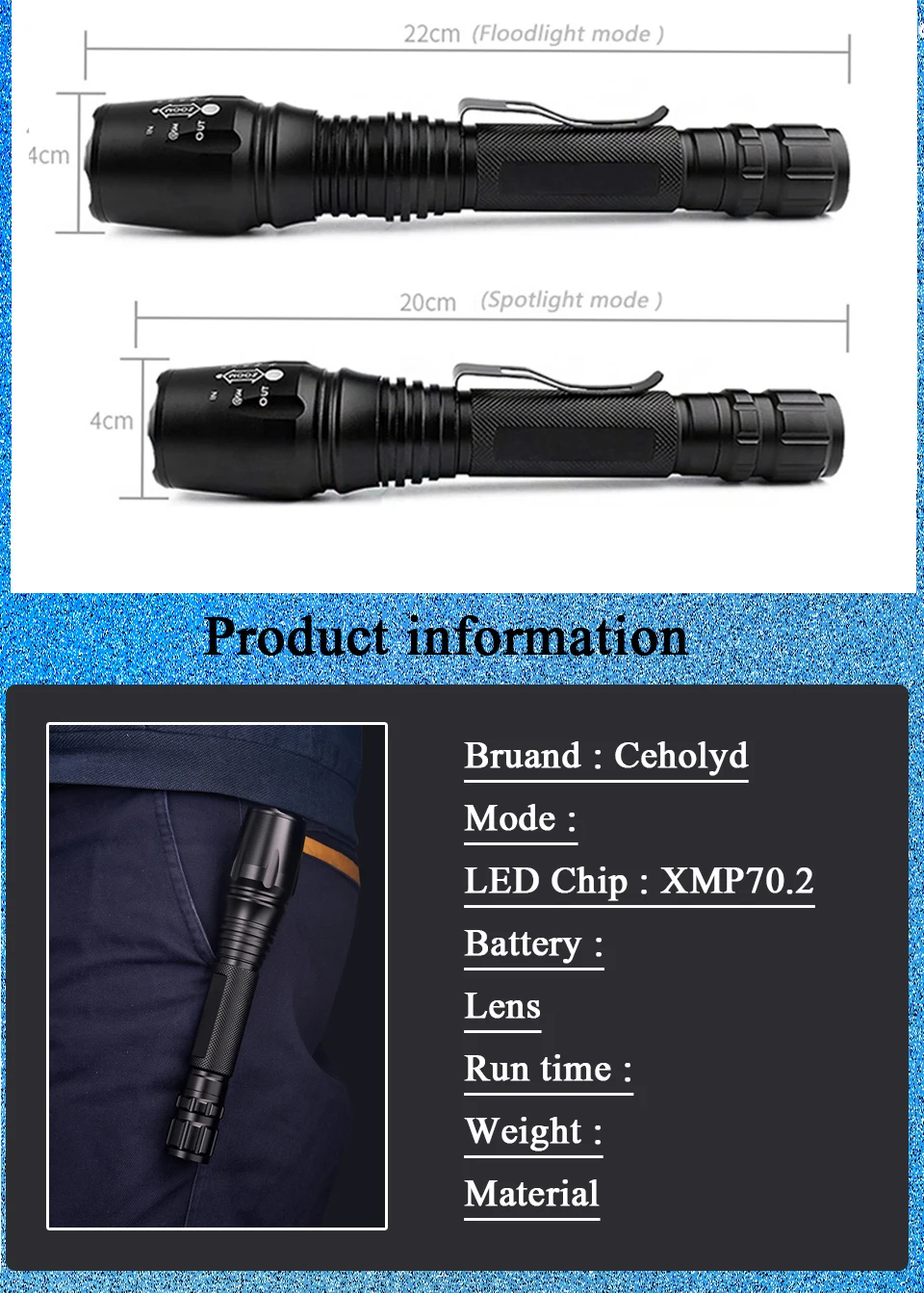 XHP50 Охотничий Тактический светодиодный фонарь XM-L2 U3 XM-L T6 5 переключатель режима масштабируемый Для охотничий светильник 18650 аккумулятор