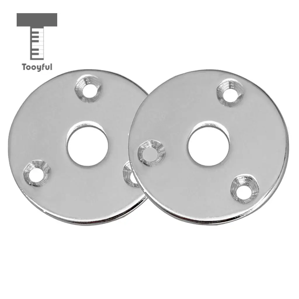 Tooyful 2pcs Universal Electric Guitar Jack Bass Output Socket Plate Plug Cover