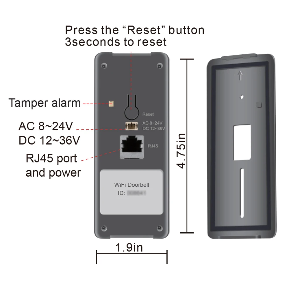  HD 1080P Camera Wifi Video Door Phone Doorbell Wireless Intercom Support SD Card for Android IOS Sm