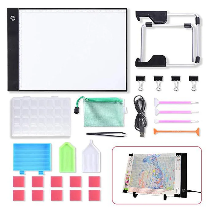 

Dimmable Ultrathin A4 LED Light Tablet Pad Apply to EU/UK/AU/US/USB Plug Diamond Embroidery Diamond Painting Cross Stitch Kits