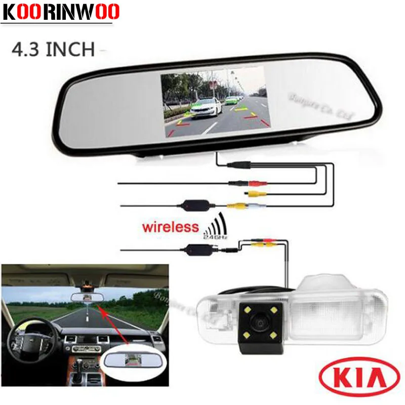 

Koorinwoo 2.4G Wireless module parking Mirror monitor HD CCD Special Reversing Rear view camera for KIA/Rio Sedan Backup System