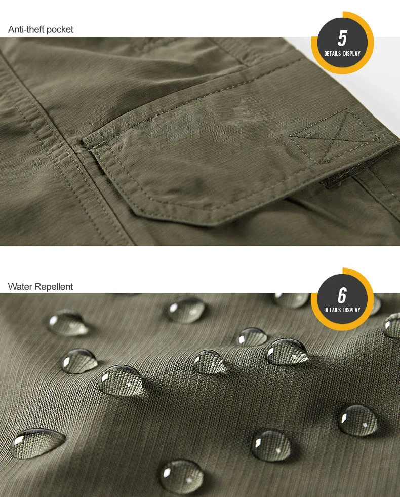Summer Mens Cargo Shorts Water Repellent Breathable Quick Drying Casual Shorts