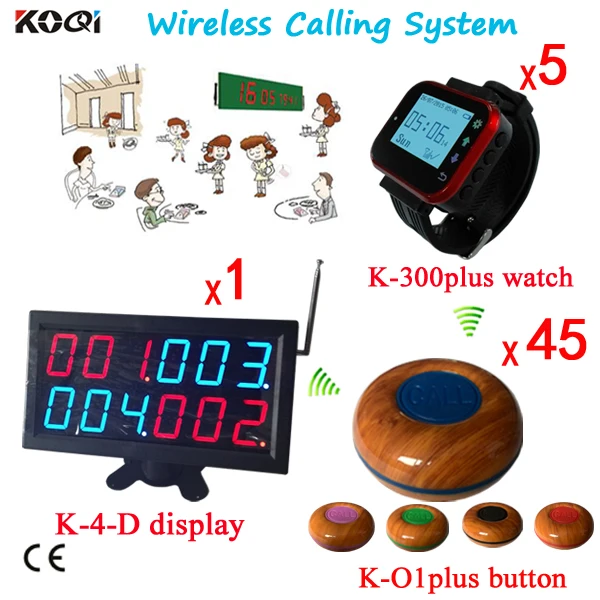 Restaurant Service Pager System Vibrating Call Service For Coffee Shop(1 Display With 5pcs Watch & 45pcs Call Button Panel) Restaurant Service Pager System Vibrating Call Service For Coffee Shop(1 Display With 5pcs Watch & 45pcs Call Button Panel)