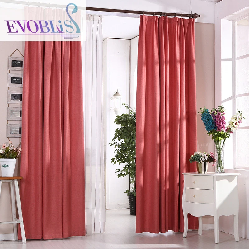 Us 22 72 36 Off Modern Minimalist Style Chenille Curtains For Living Room Red Curtains For Bedroom In Curtains From Home Garden On Aliexpress