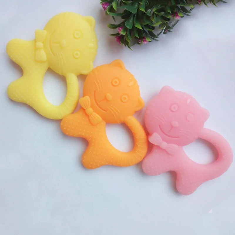 New Top Silicone Baby Teether Cat Shape Teether Silicone Baby Dental Care Toothbrush Training Baby Care Traning Tool Teething Toys