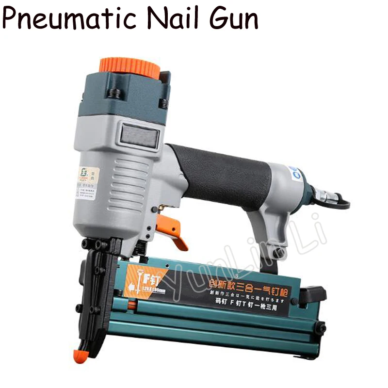Máquina de Pregar Pistola de Pregos de Madeira Pregos de Fixação da Placa de Aço de Madeira Três-em-uma Pneumática Decorativa 440 k F10-f50 T20-t50 - Image 2
