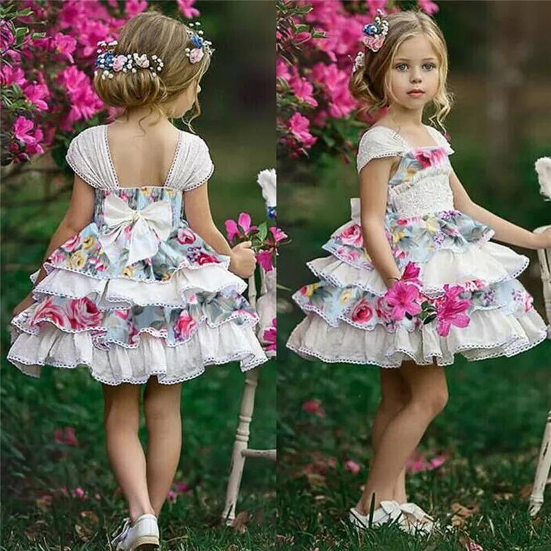 

Children Formal Clothes Kids Fluffy Cake Smash Dress Girls Clothes Birthday Costume Princess Lace Outfits 6M-5T Dresses Clothing