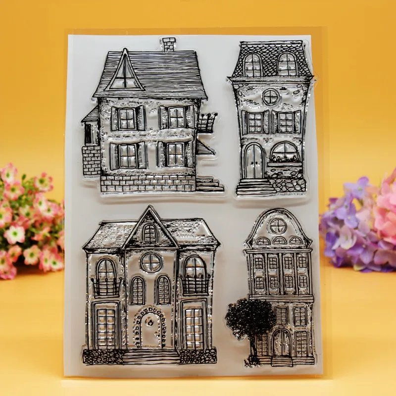 YINISE House Silicone Clear Stamps For Scrapbooking Seal DIY Album