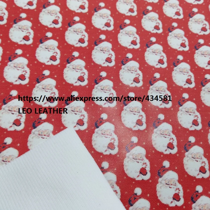 3 шт. A4 Размер Искусственная кожа Ткань печатных Санта Клаус из искусственной кожи Ткань Вышивание Ткань для Рождество p722a
