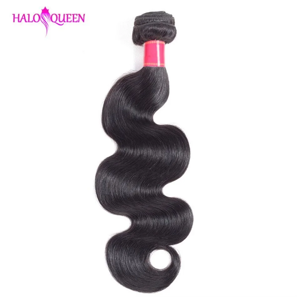 Paquetes de Pelo de Cuerpo HALOQUEEN paquetes de tejido de cabello indio 100% paquetes de cabello humano Color Natural no Remy tejido de 1 pieza Paquetes de Pelo de Cuerpo HALOQUEEN paquetes de tejido de cabello indio 100% paquetes de cabello humano Color Natural no Remy tejido de 1 pieza