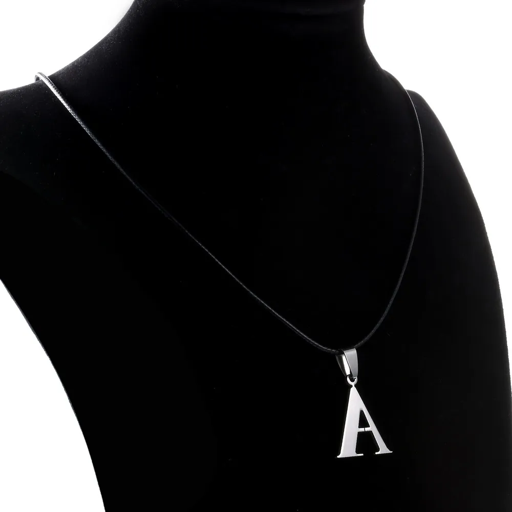 Модные ювелирные изделия простые цепочки из нержавеющей стали буквы кулон