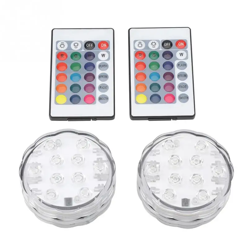 

2Set RGB LED Waterproof Pool Light Multi-color Underwater Light Swiming Pool Lamp With Remote Controller For Wedding Celebration