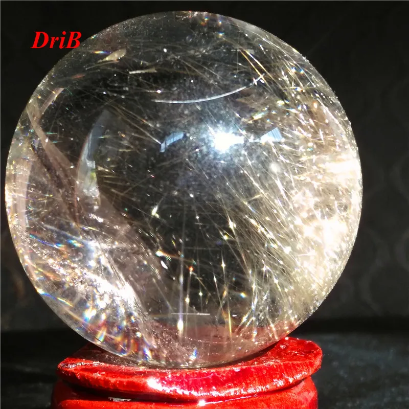 

Narural Gold Rutilated Quartz Crystal Sphere Ball Healing