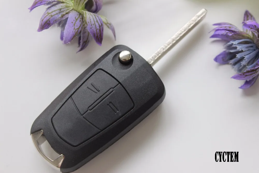 

CYCTEM Clearance!! 2 Buttons Flip Folding Remote Key Shell Car Key Fob Case Fit For Opel Vauxhall Astra Vectra HU100 Blade