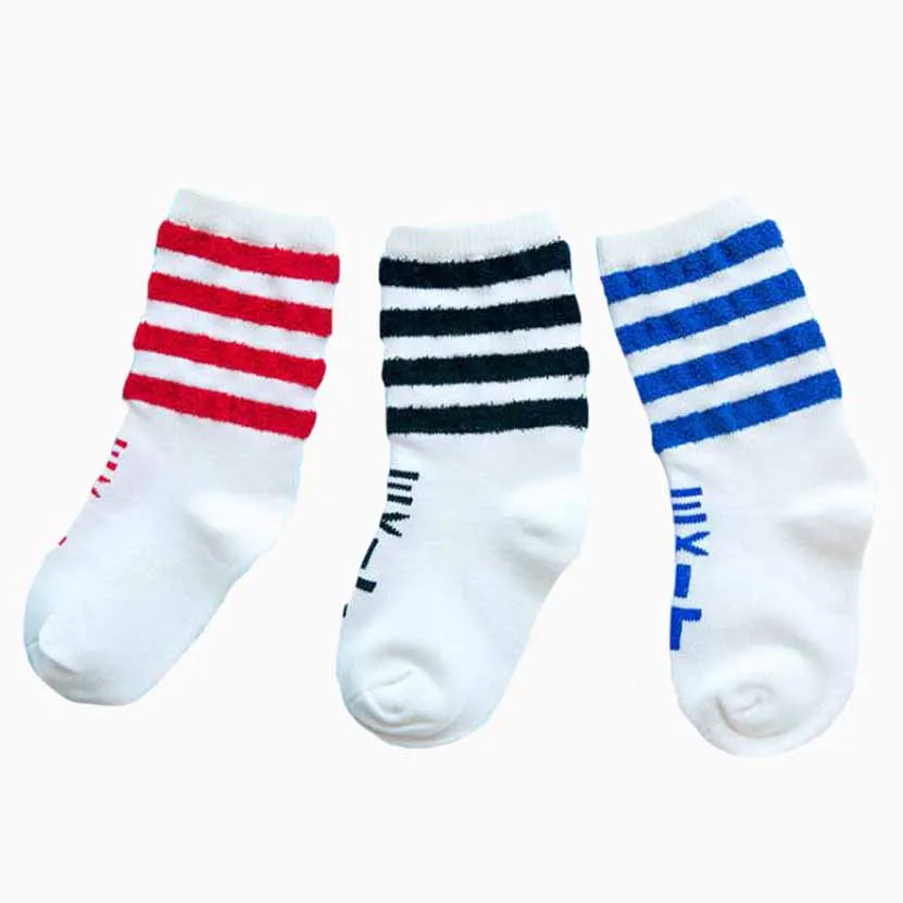 

Feather Yarn Children Socks Stripe Letter Kids Socks