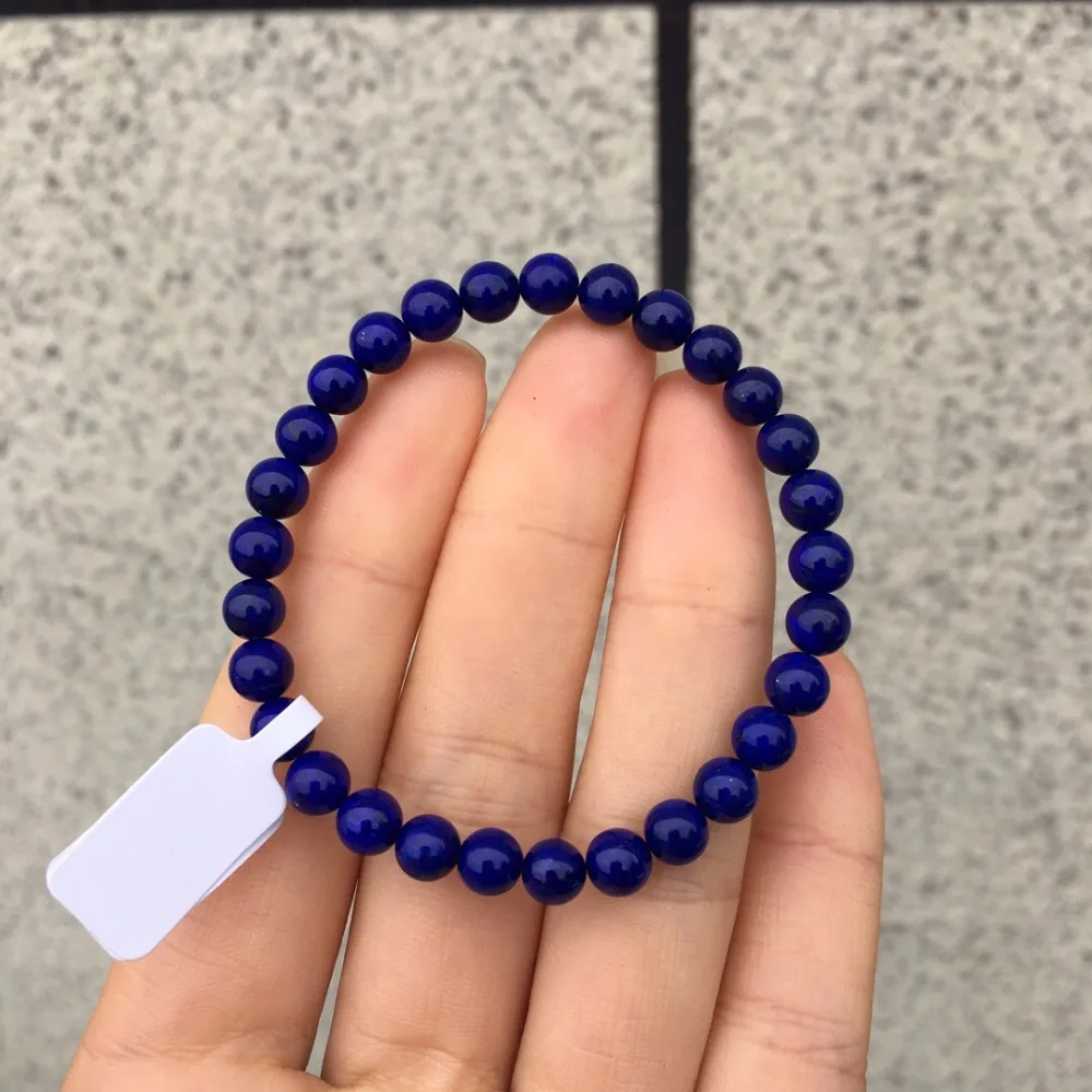 Fine Jewelry Ntural Синий Лазурит, драгоценный камень Браслеты для женщин 6,3 мм 10,27 грамм тонкой женский браслет голограмма