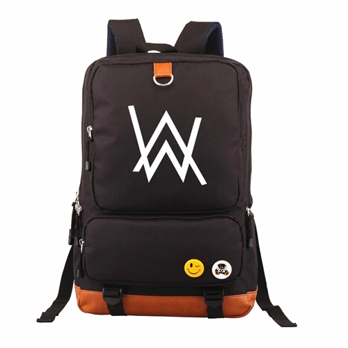 Модные рюкзаки Alan Walker, рюкзак Mochila для подростков, мужчин, женщин, студентов, школьные сумки, дорожная сумка для ноутбука - Цвет: Черный