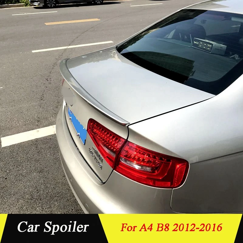 

Rear trunk spoiler For Audi A4 B8 2012 2013 2014 2015 2016 high quality abs car tail wing decoration spoiler for Audi A4 B8