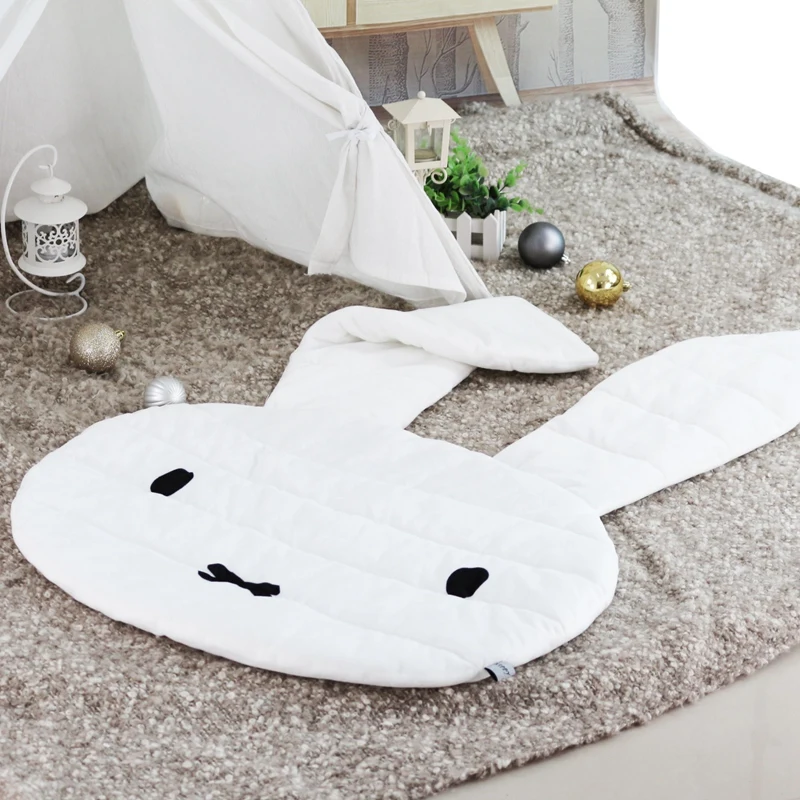 

HIgh quality Soft Baby game mat cartoon Rabbit pp cotton stuffed sleeping Mat Outdoor Floor play plush birthday gift for Baby