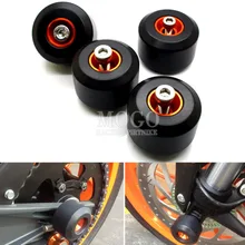4pcs/set Motorcycle Orange Rear&Front Fork Wheel Frame Slider Anti Crash Protector for KTM 390 Duke 200 Duke 125 Duke